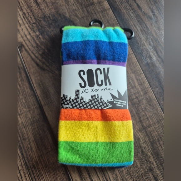 Sock it To Me rainbow over the knee socks - Picture 1 of 2